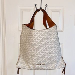NWOT - Michael Kors White/Cognac Signature Bag